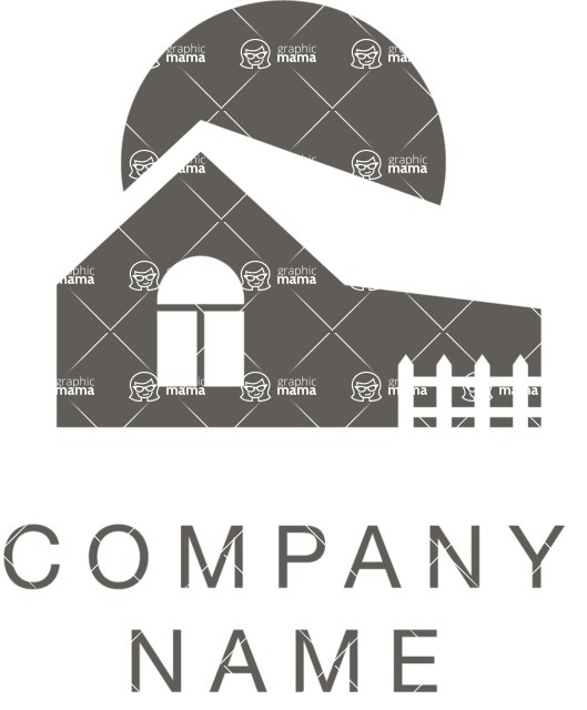 Business Logo Templates - vector graphics in a pack from GraphicMama - Black and White Real Estate Vector Logo Design